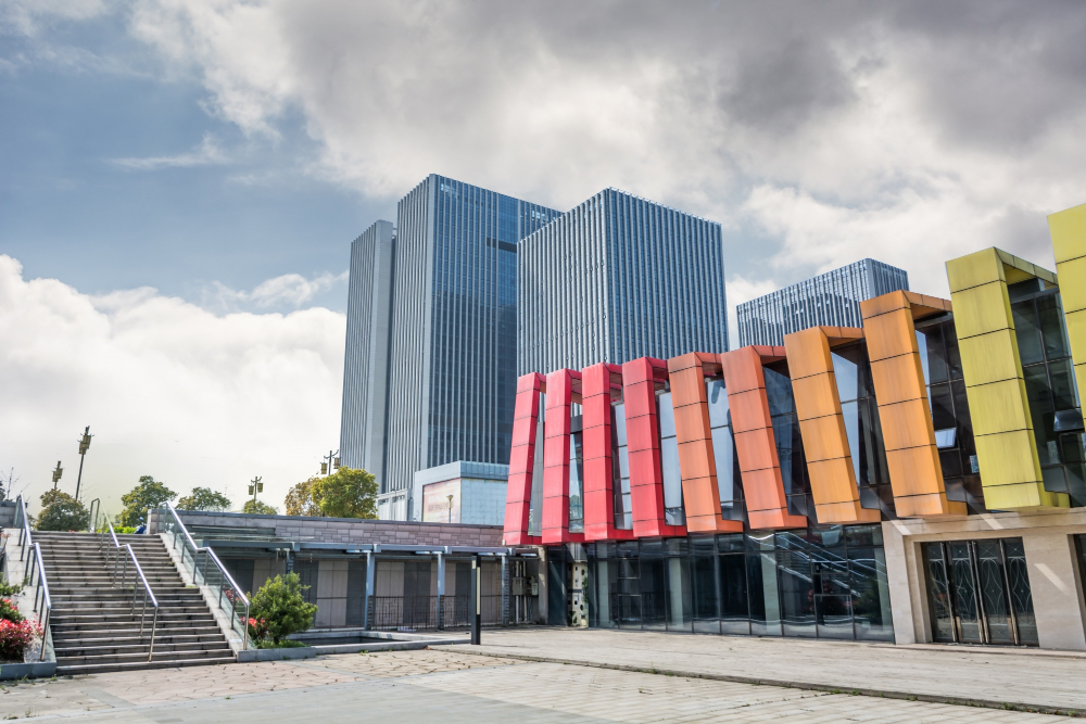 Completed commercial building